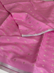 Baby Pink Banaras Tissue Silk Saree