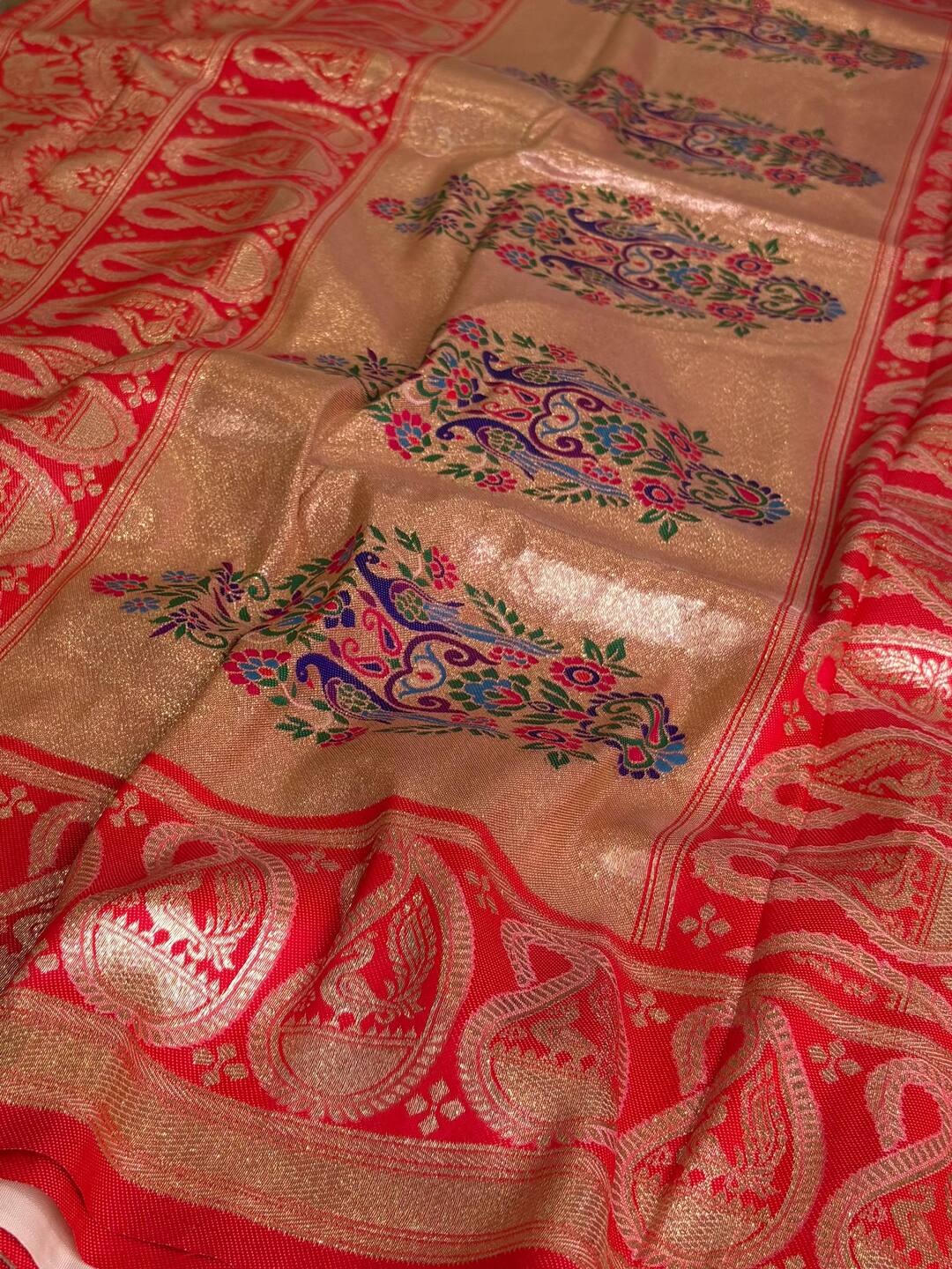 Off White with Red Border Cotton Silk Saree