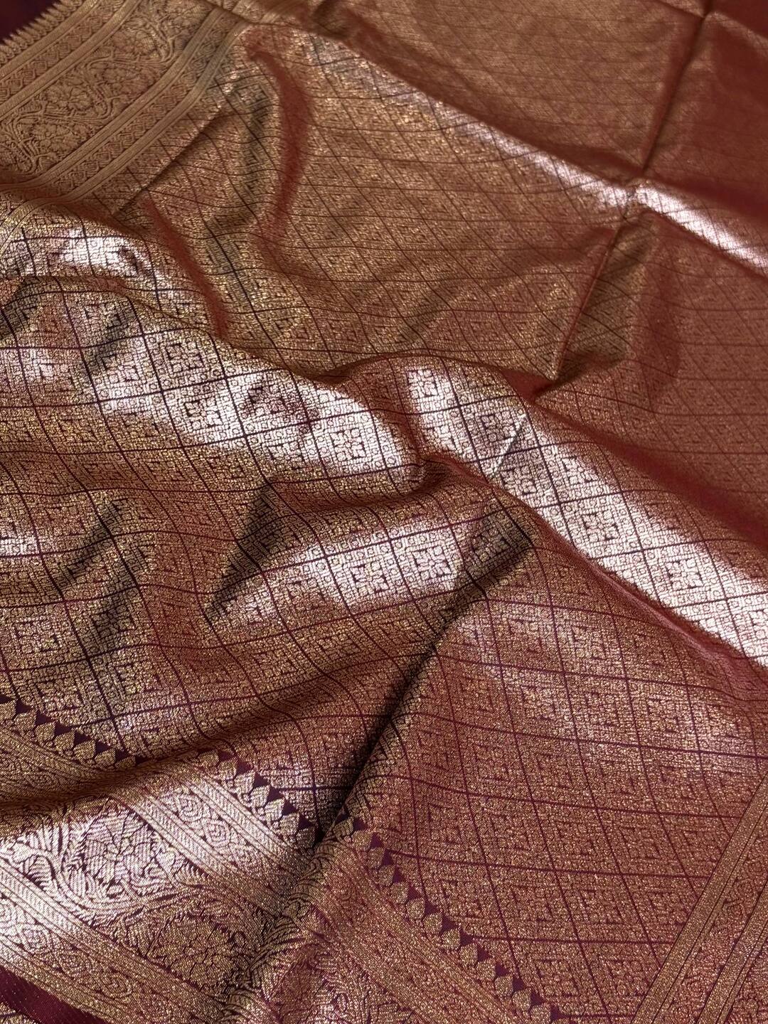 Dual Tone Purple Cotton Silk Saree