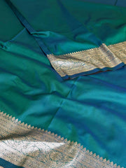 Peacock Green Cotton Silk Saree