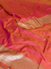 Dual Tone Orange Cotton Silk Saree