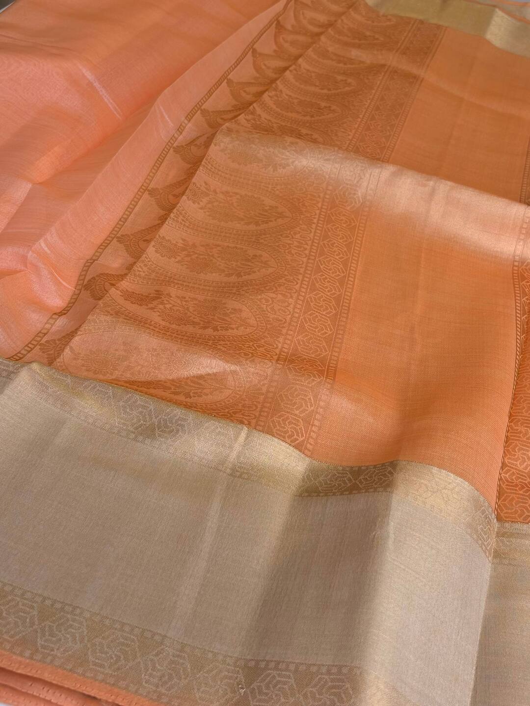 Peach Soft Cotton Saree