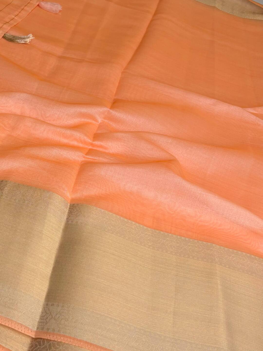 Peach Soft Cotton Saree