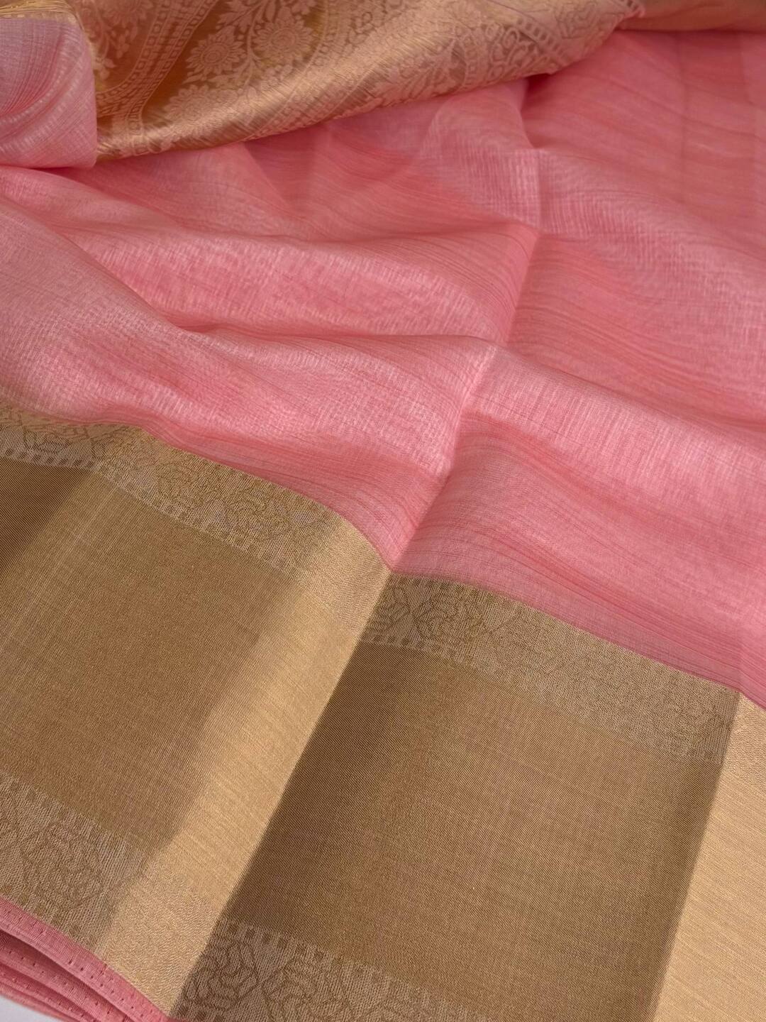 Pink Soft Cotton Saree