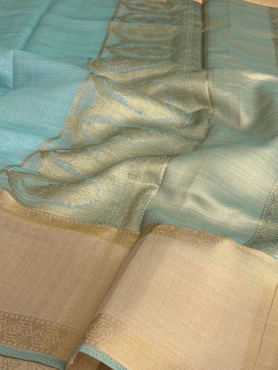 Turquoise Soft Cotton Saree