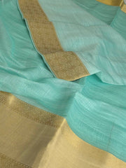 Turquoise Soft Cotton Saree