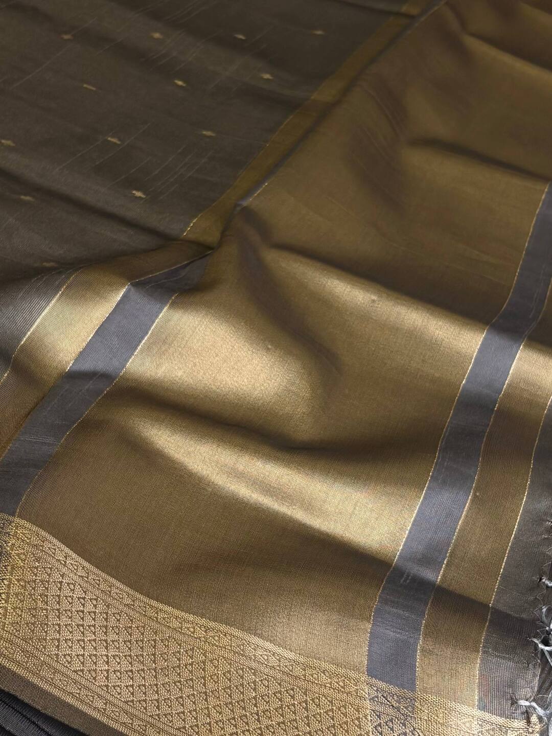 Grey Tissue Silk Saree