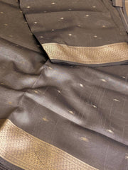 Grey Tissue Silk Saree