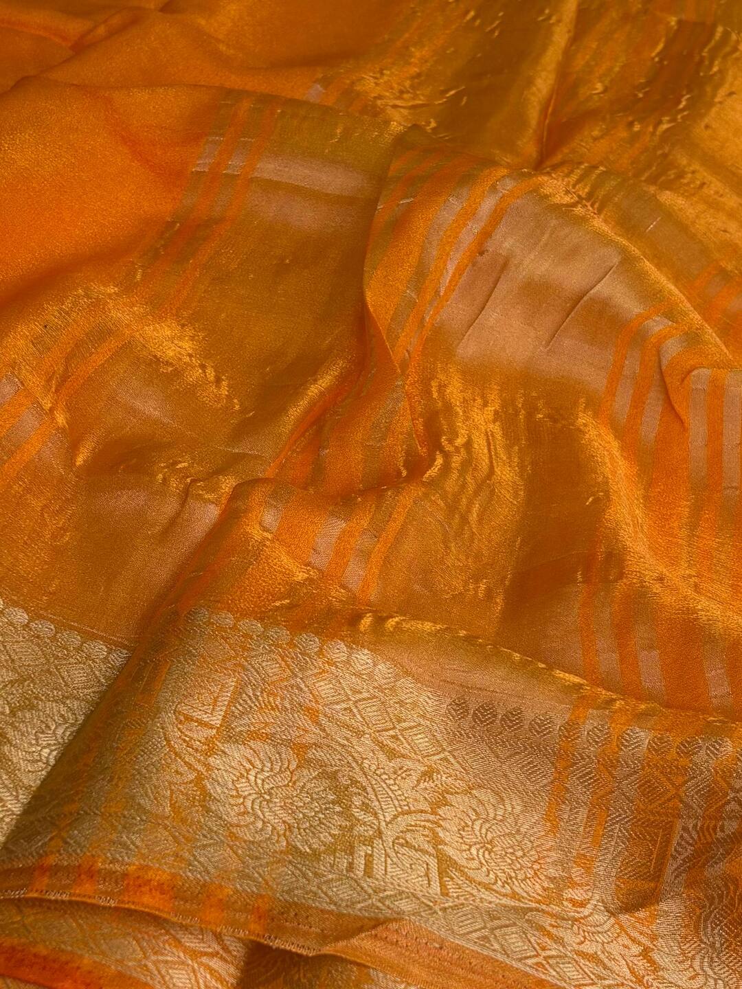 Orange Georgette Saree