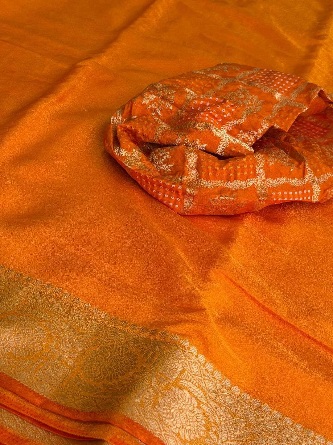 Orange Georgette Saree