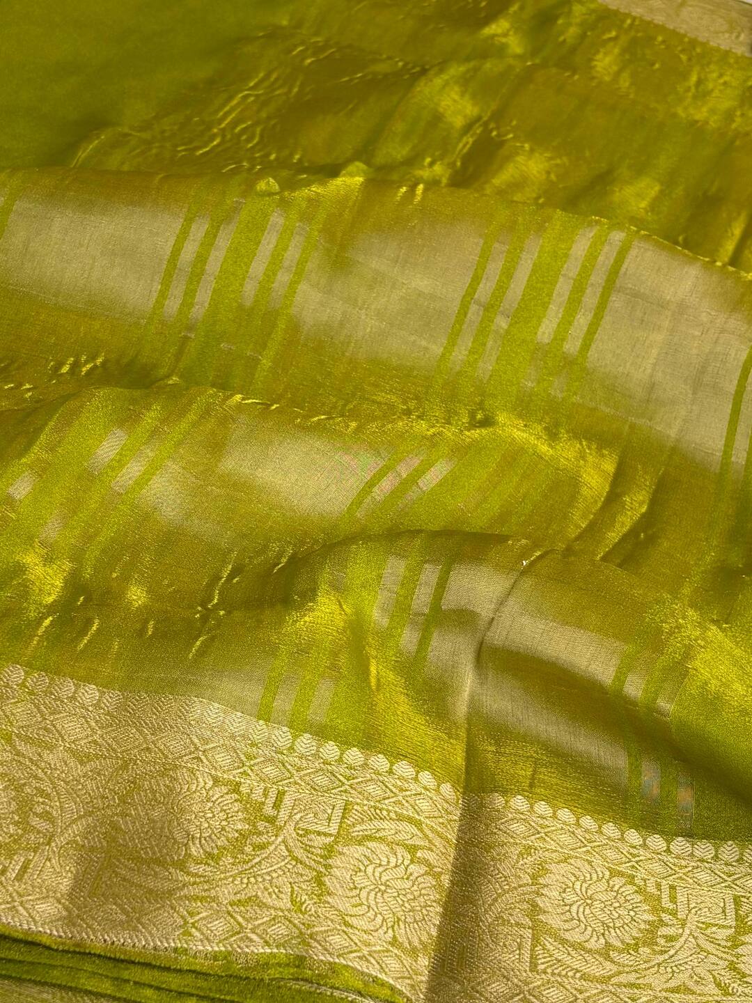Apple Green Georgette Saree