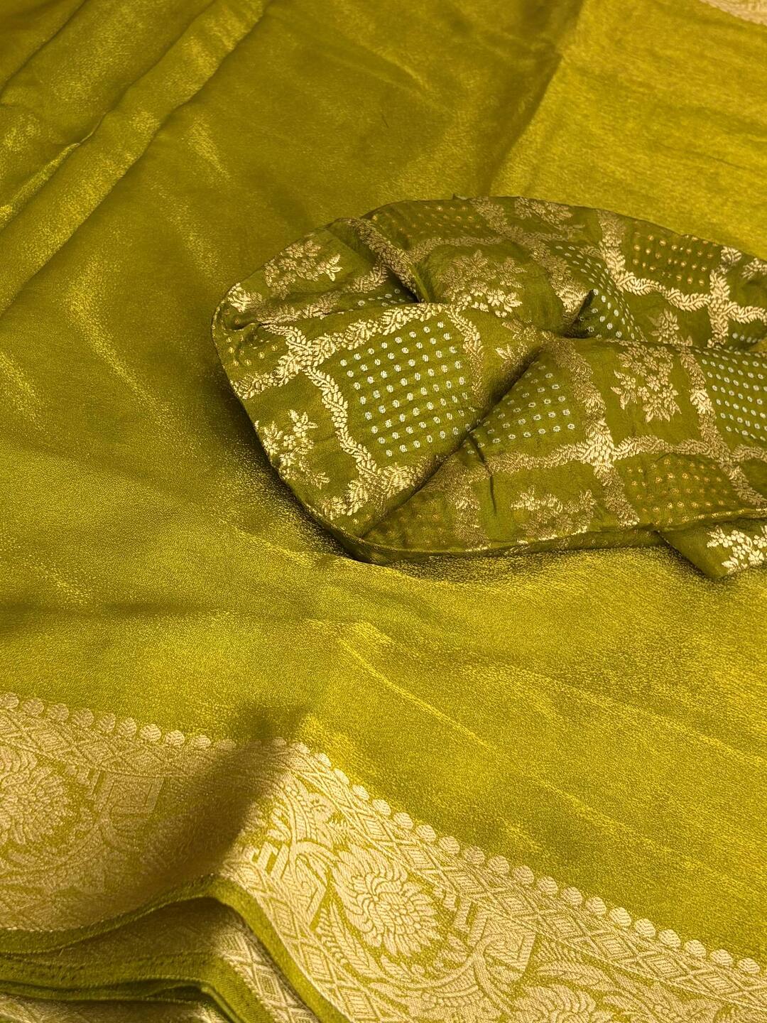 Apple Green Georgette Saree