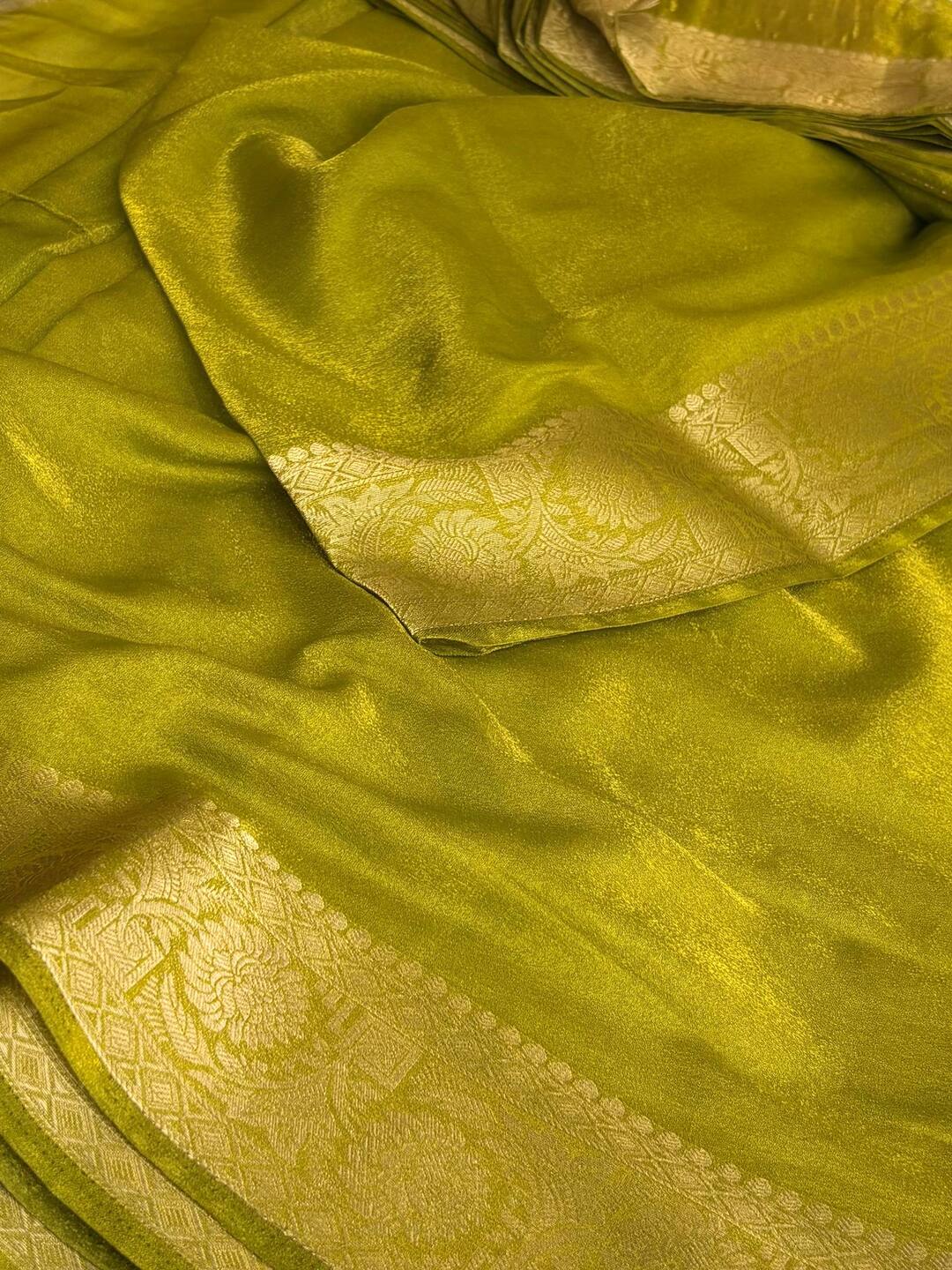 Apple Green Georgette Saree