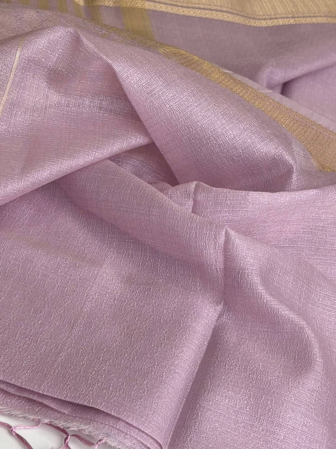 Lavender Purple Soft Cotton Saree