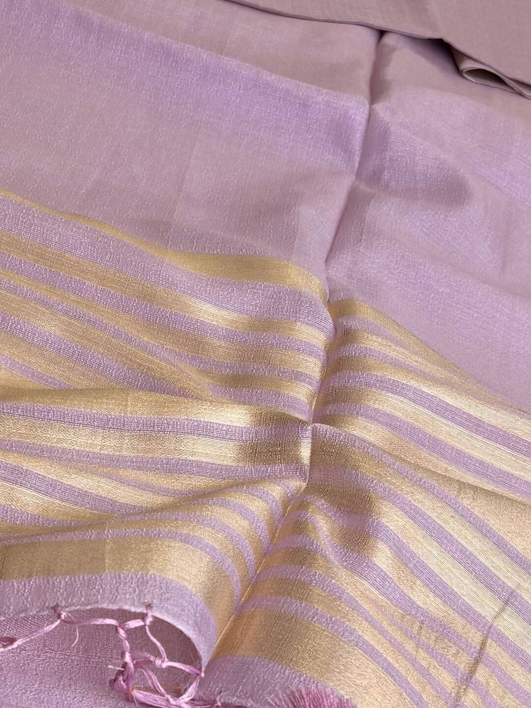 Lavender Purple Soft Cotton Saree