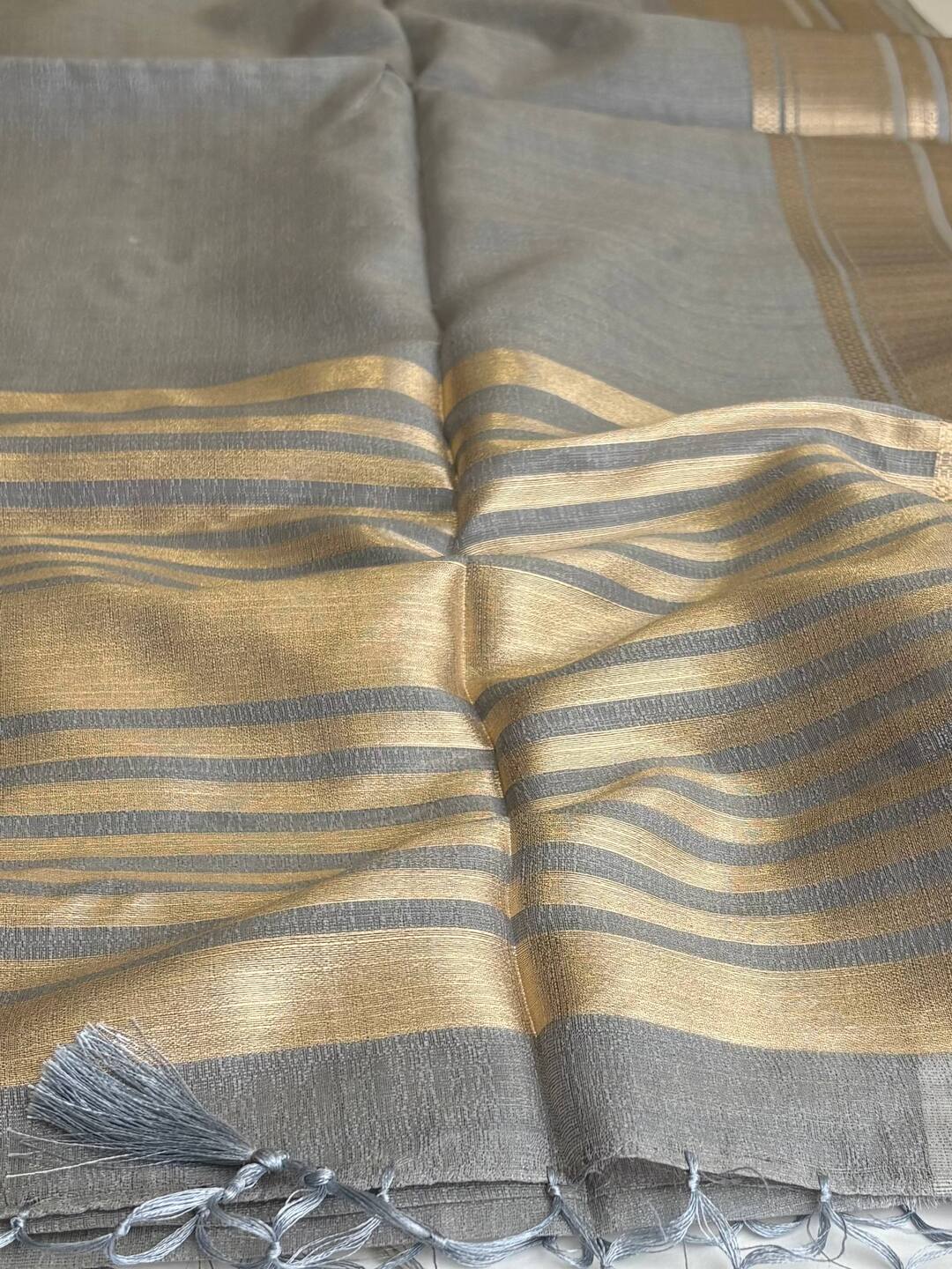 Grey Soft Cotton Saree