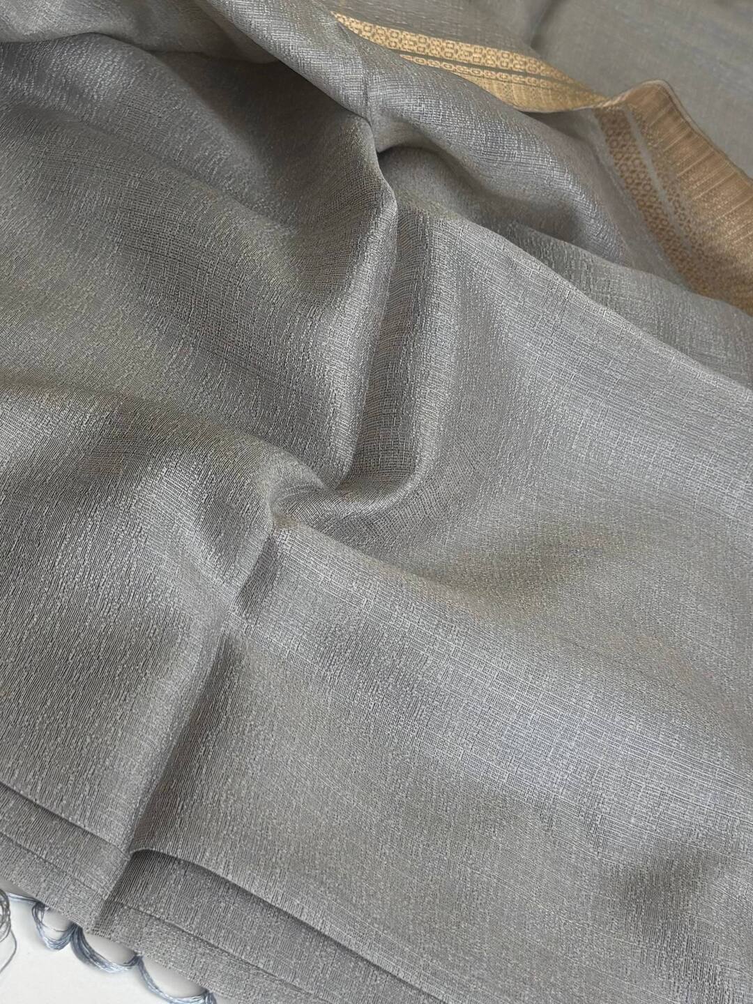 Grey Soft Cotton Saree