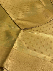 Golden Green Banaras Semi Tissue Silk Saree