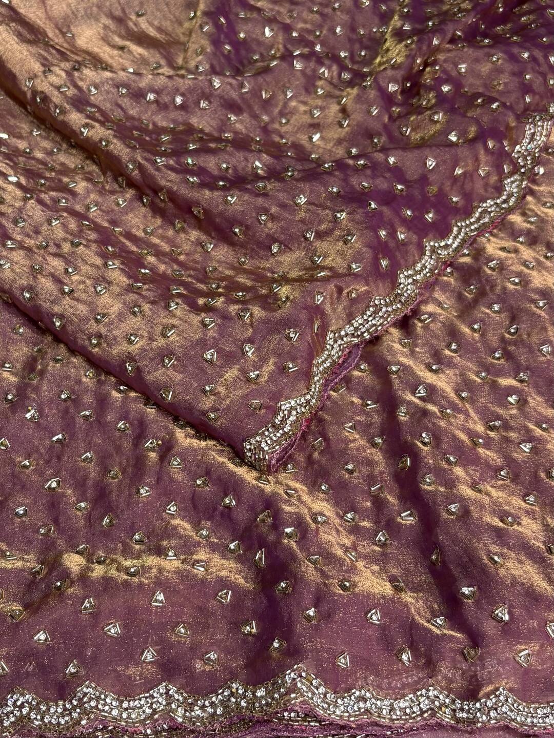 Dual Shade Pink Georgette Silk Saree
