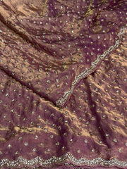 Dual Shade Pink Georgette Silk Saree