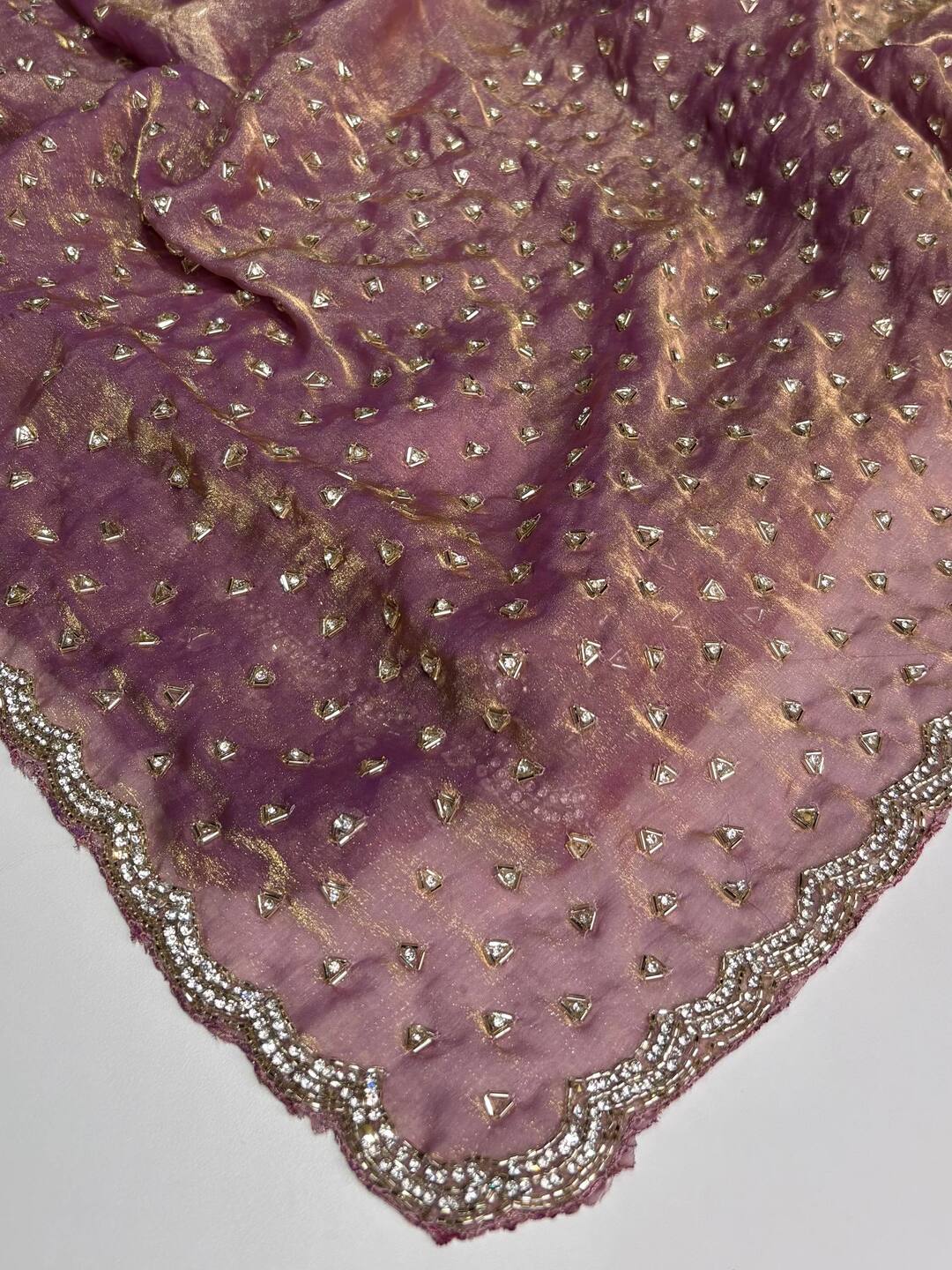 Dual Shade Pink Georgette Silk Saree