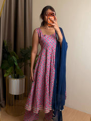 Pastel Pink Kurti Cotton Suit
