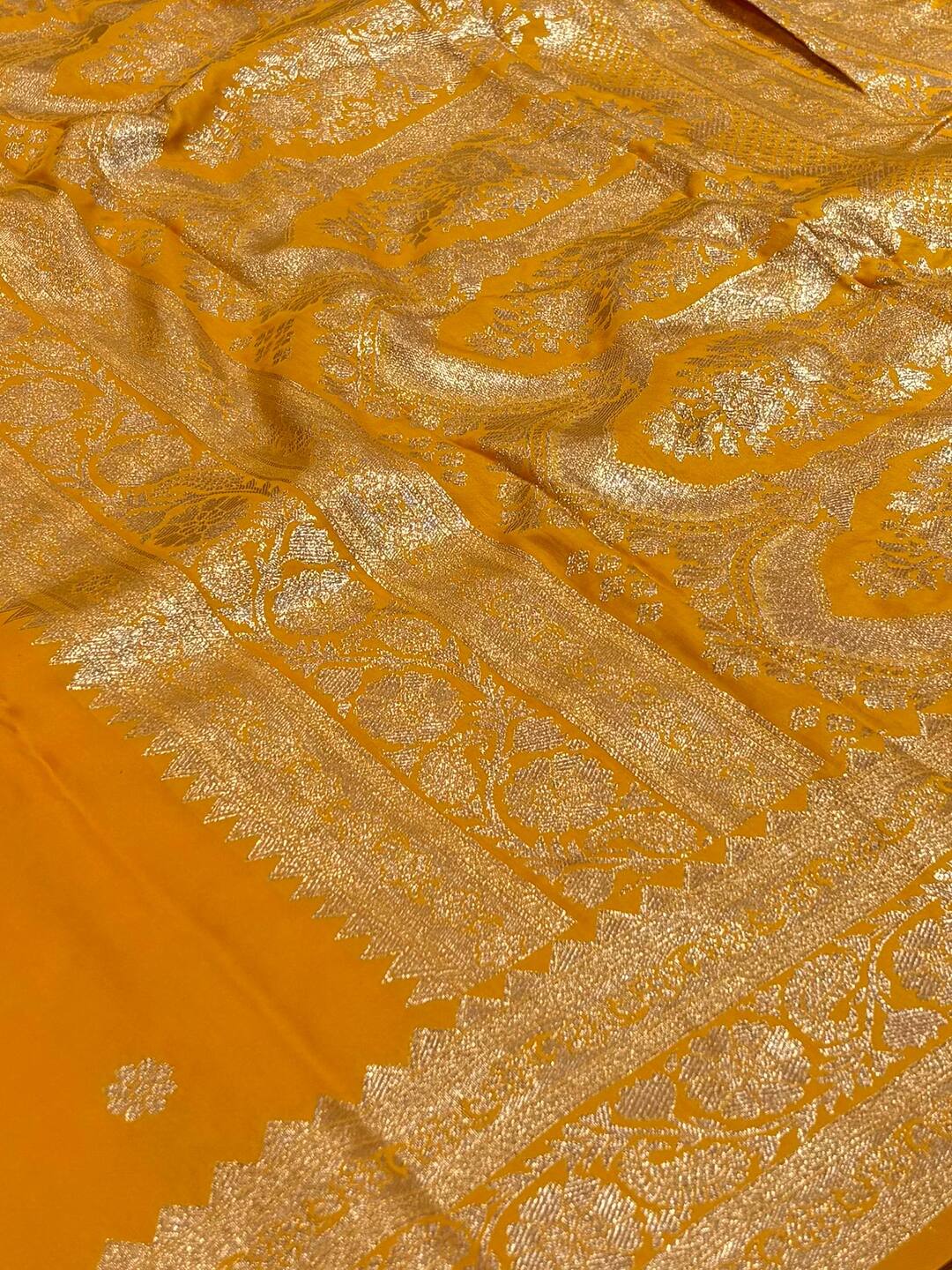 Yellow Cotton Silk Saree