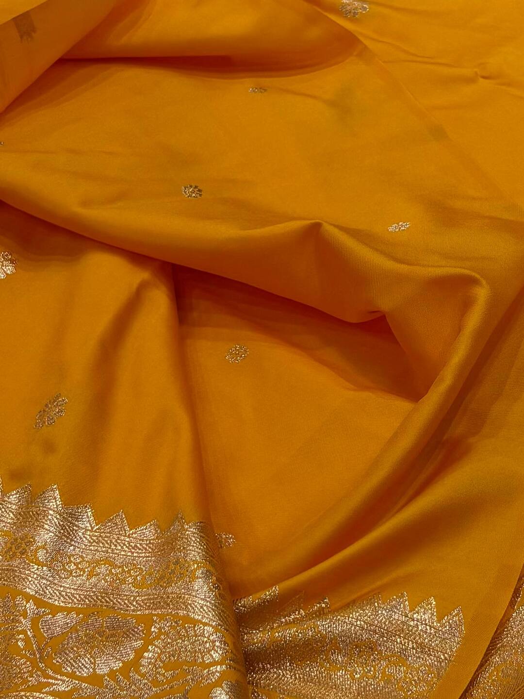 Yellow Cotton Silk Saree