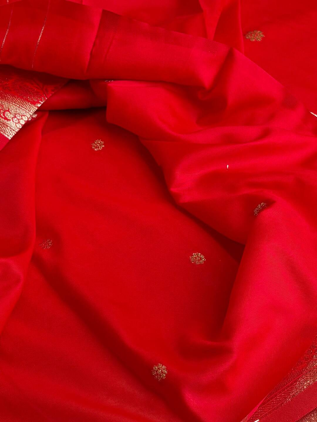 Chili Red Cotton Silk Saree