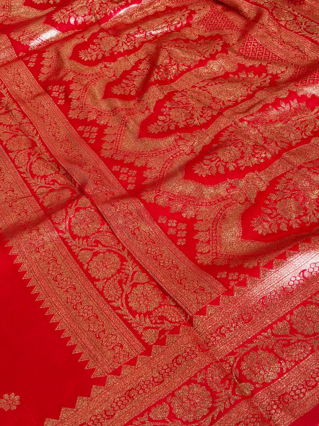 Chili Red Cotton Silk Saree
