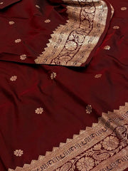 Maroon Cotton Silk Saree