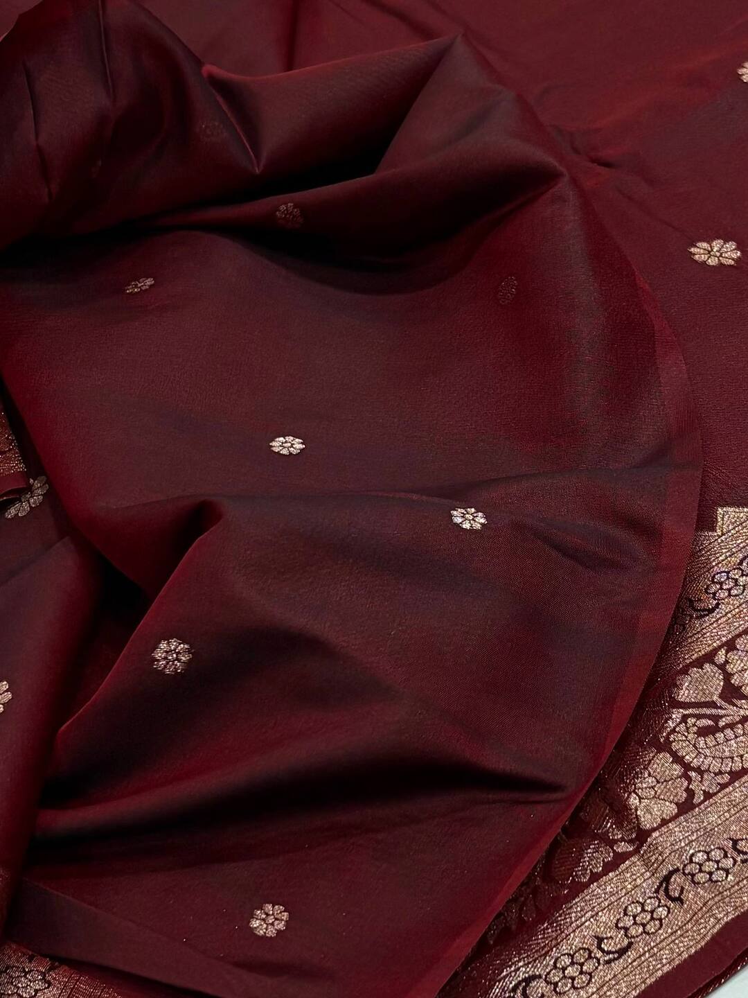 Maroon Cotton Silk Saree
