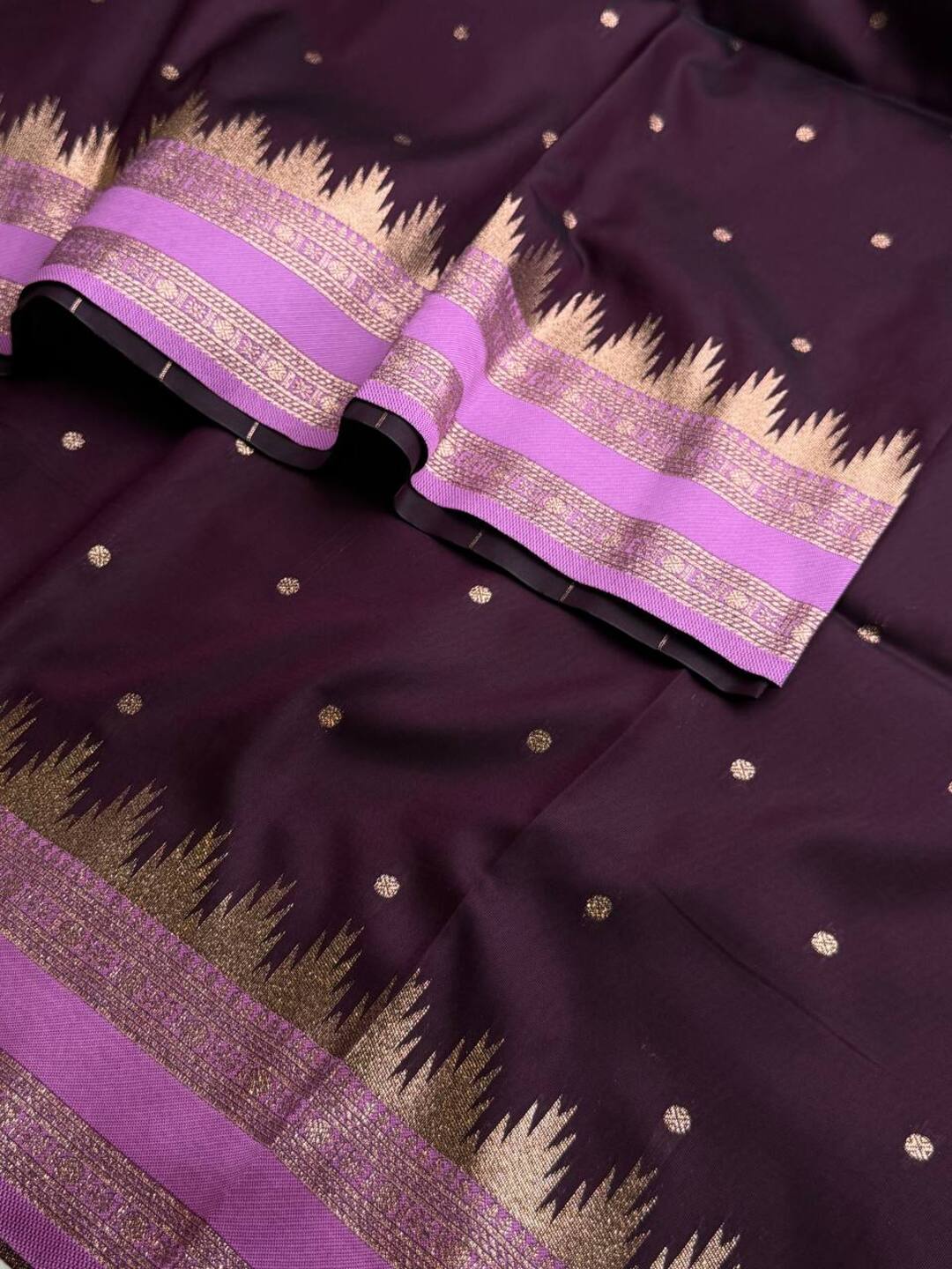 Plum Purple Cotton Silk Saree