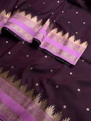 Plum Purple Cotton Silk Saree