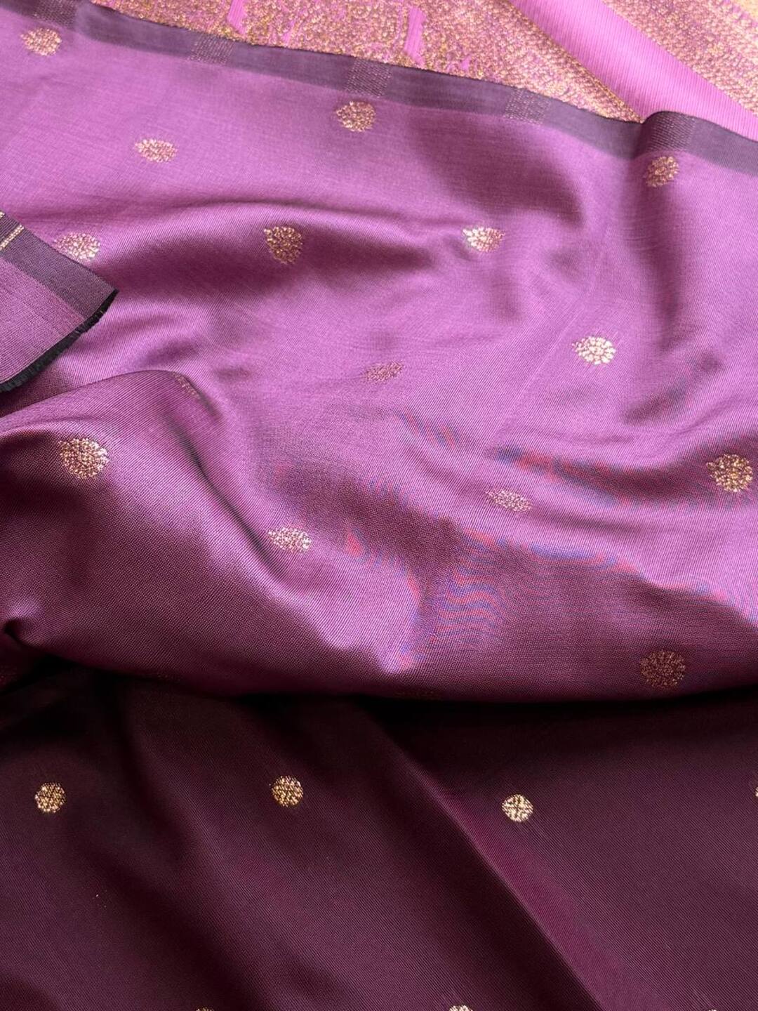 Plum Purple Cotton Silk Saree