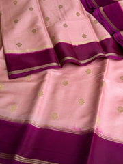 Rose Pink Chiffon Cotton Silk Saree