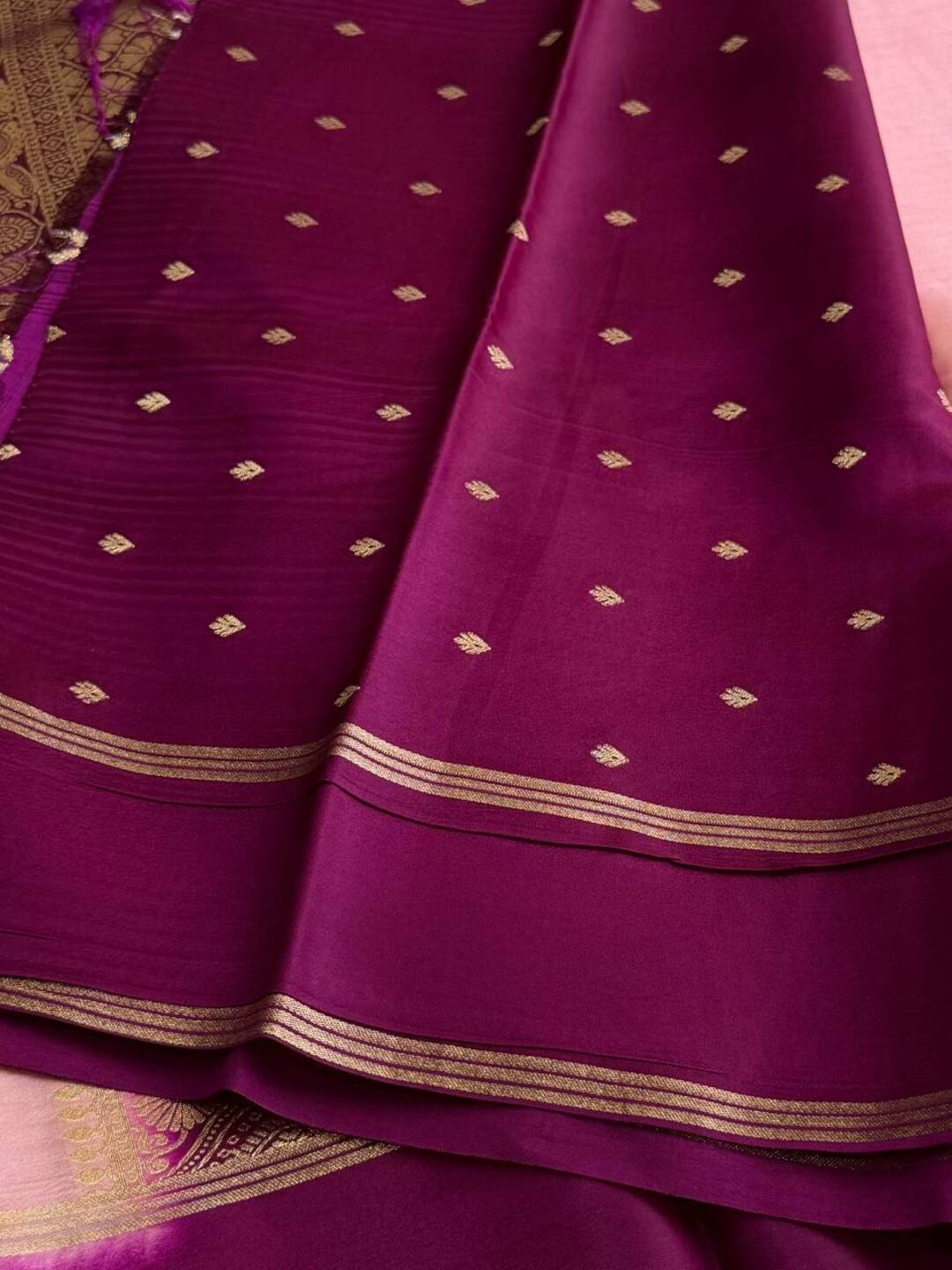 Rose Pink Chiffon Cotton Silk Saree