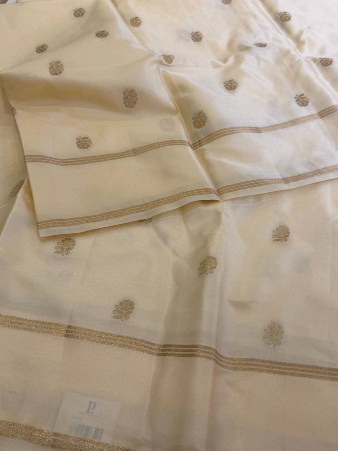 Off White Chiffon Cotton Silk Saree