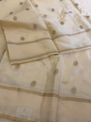 Off White Chiffon Cotton Silk Saree