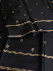 Black Chiffon Cotton Silk Saree