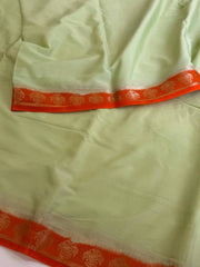 Pastel Green Semi Mysore Chiffon Saree