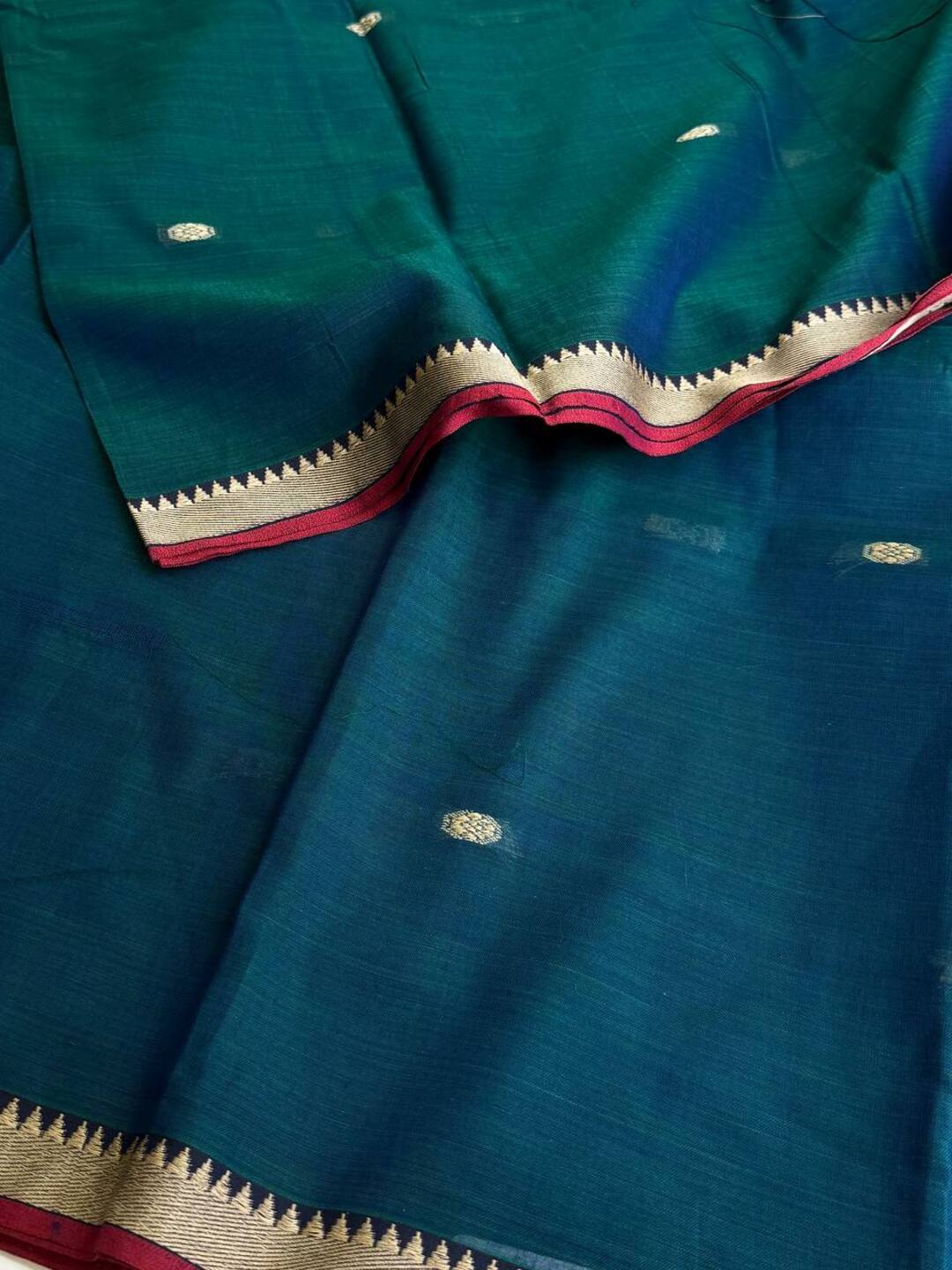Peacock Blue Narayanpet Cotton Saree