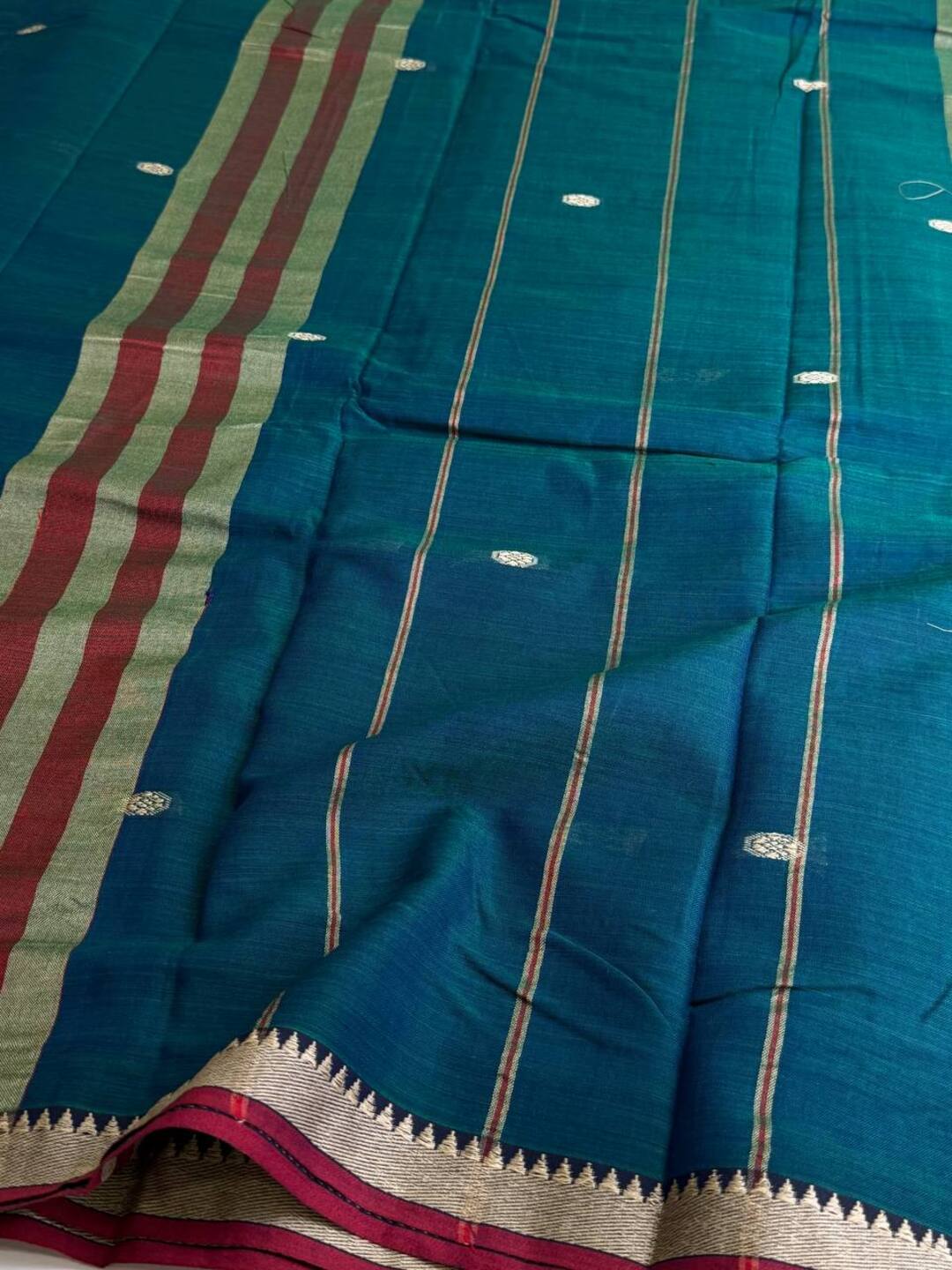 Peacock Blue Narayanpet Cotton Saree