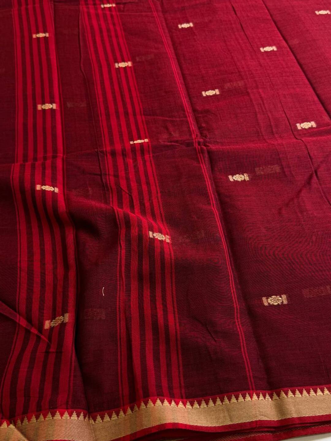 Deep Maroon Narayanpet Cotton Saree