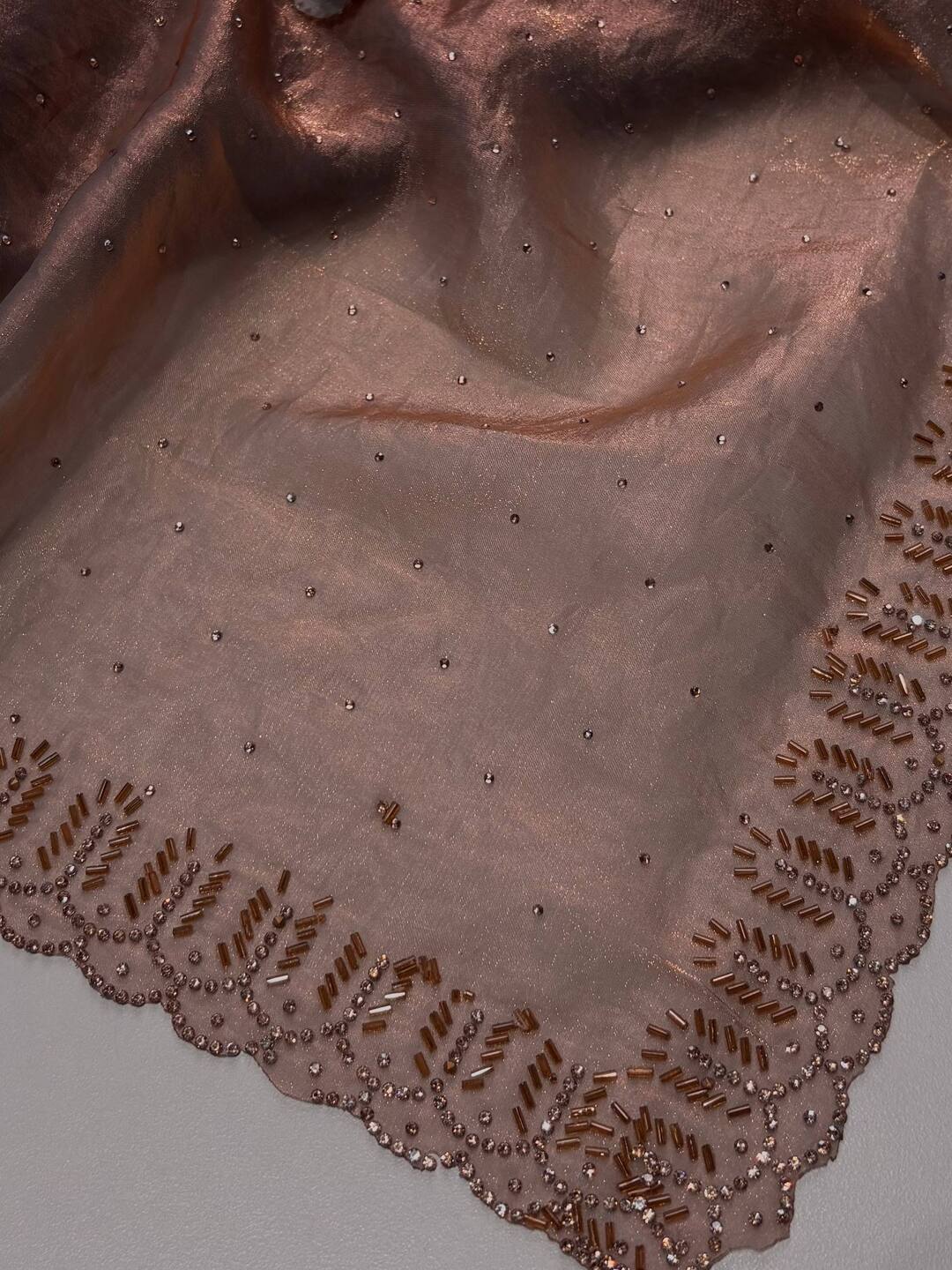 Rose Gold Georgette Silk Saree