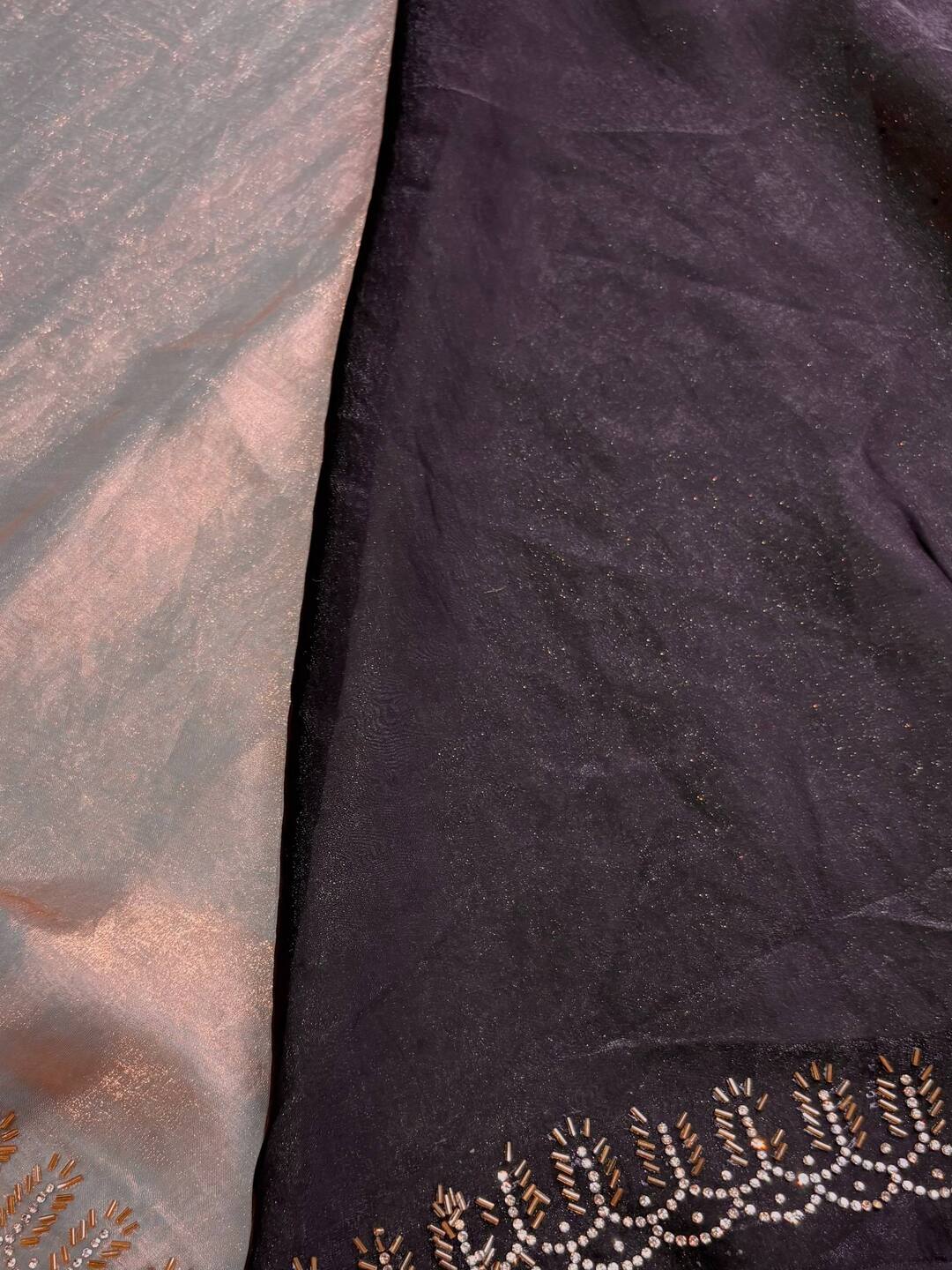 Rose Gold Georgette Silk Saree
