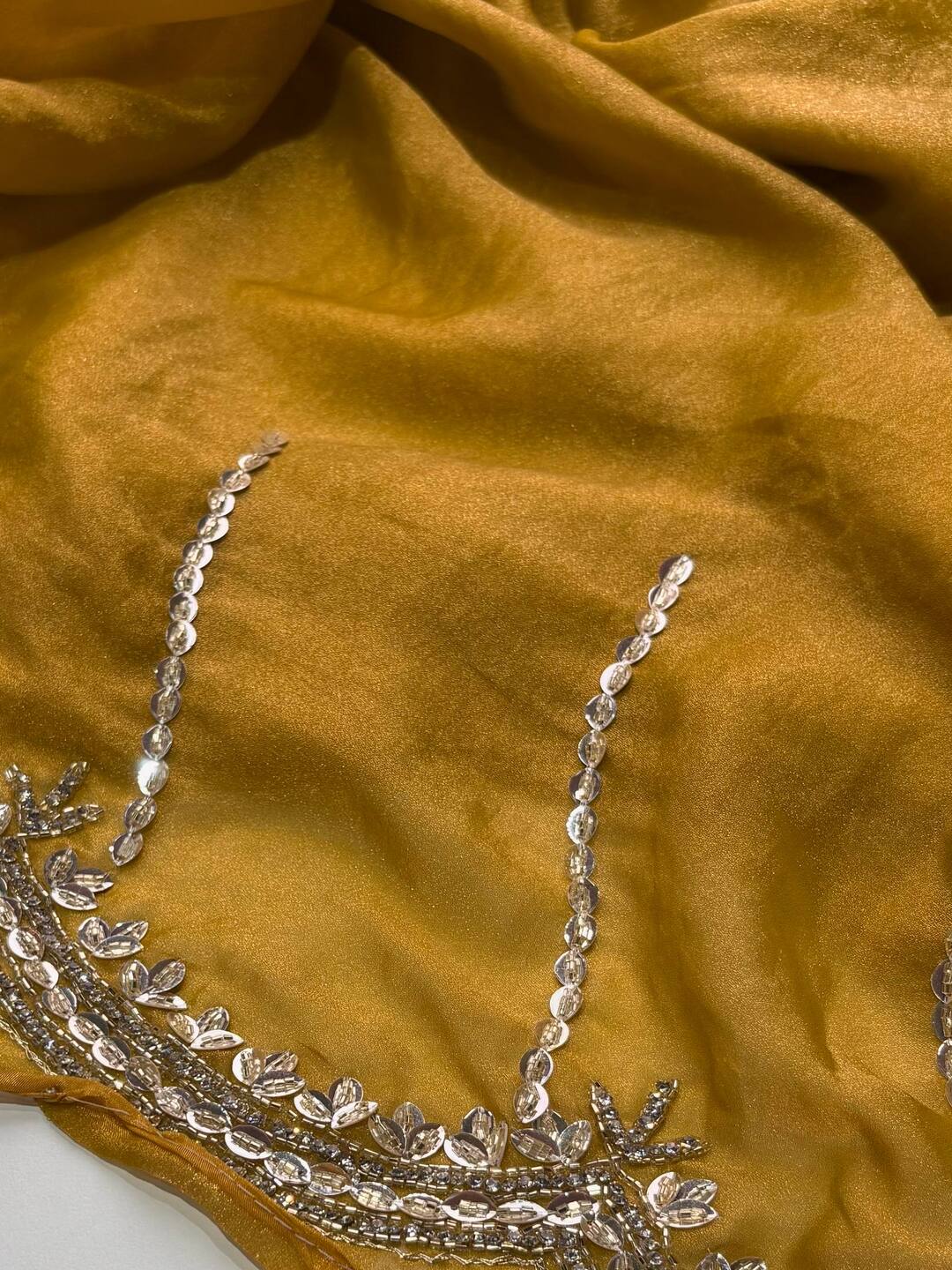 Mustard Yellow Georgette Saree
