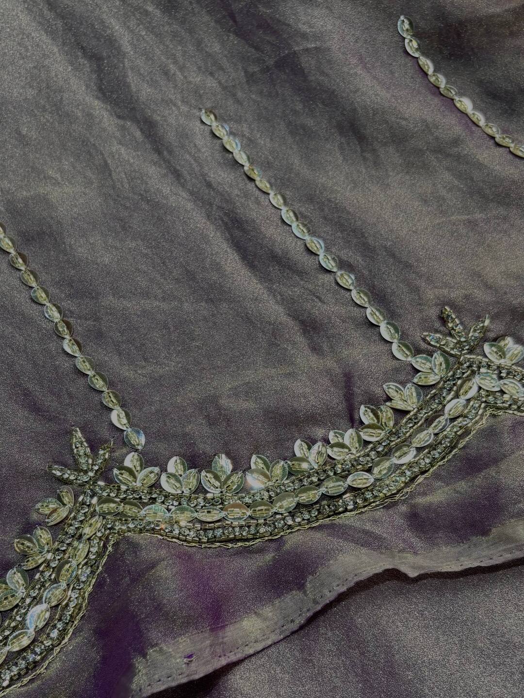 Dusty Purple Georgette Saree