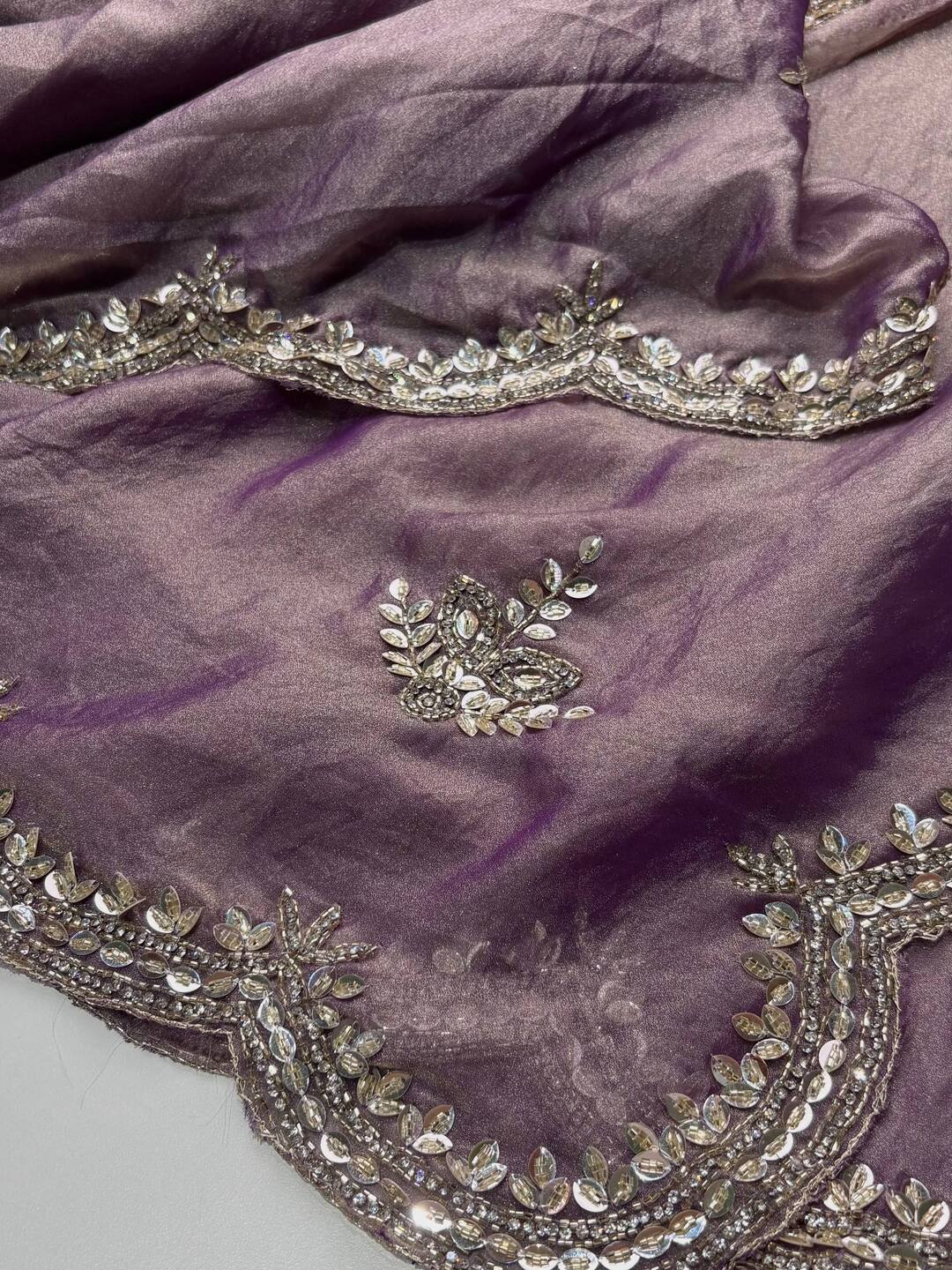 Dusty Purple Georgette Saree
