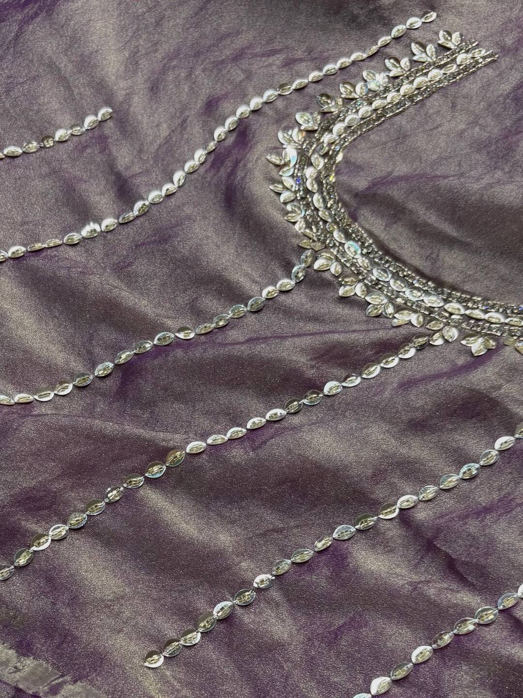 Dusty Purple Georgette Saree